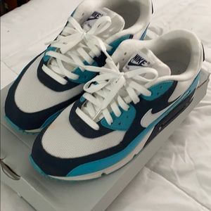 Air Max 90 Teal and navy blue.